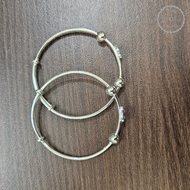 925 Silver Adjustable Baby Kada with Bird Symbol