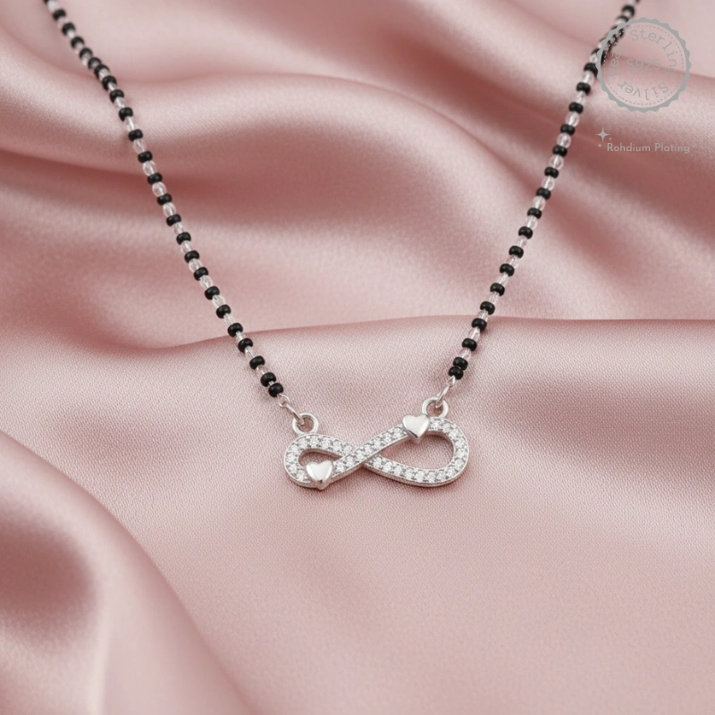 Silver Infinity Mangalsutra with Heart