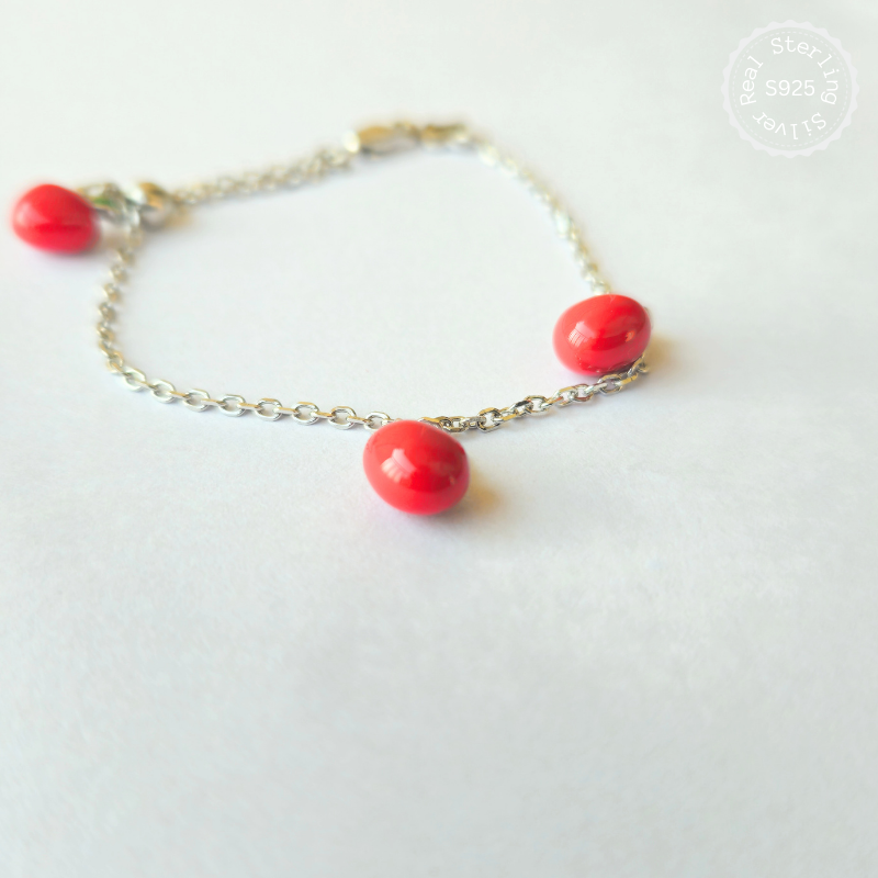 925 Silver Baby Apple Bracelet
