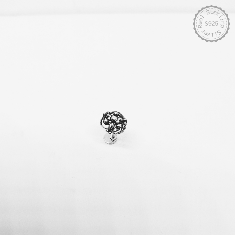 Premium 925 Silver Oxidized Traditional Nose Pin