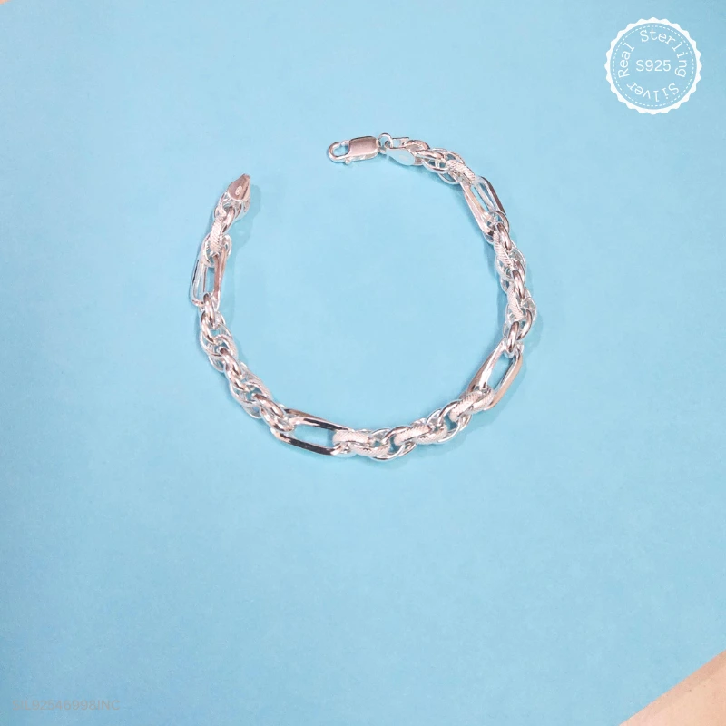 Silvra 925 Twist Chain Bracelet For Men