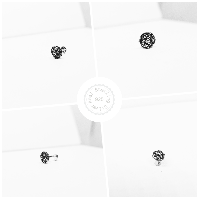 Premium 925 Silver Oxidized Traditional Nose Pin