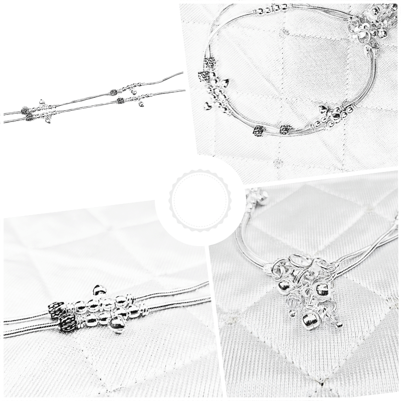Silver Oxidised Heart Dangles Payal Daily Wear