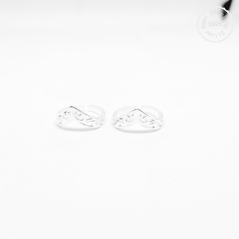 Crown 925 Silver Adjustable Toe Rings