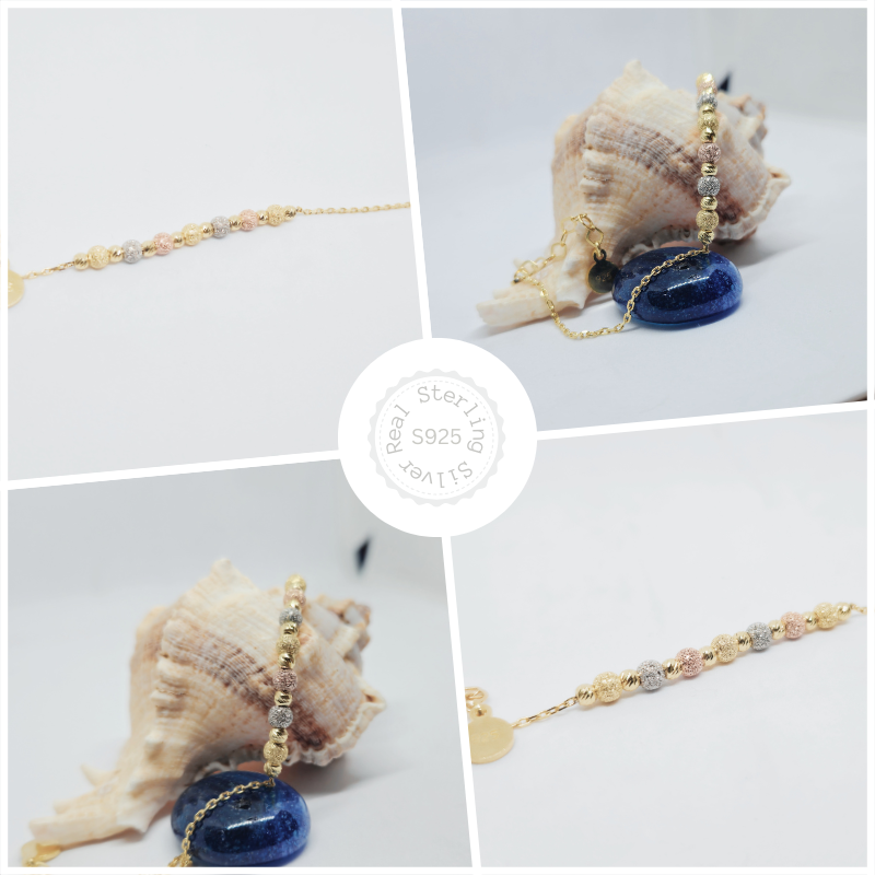 Matte Finish tri-colour plating with texture Bracelet