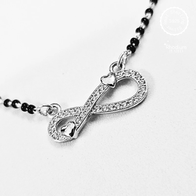 Silver Infinity Mangalsutra with Heart