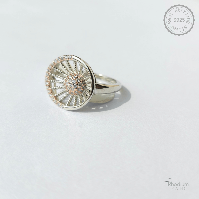 Silver Floral Ring – alternate view