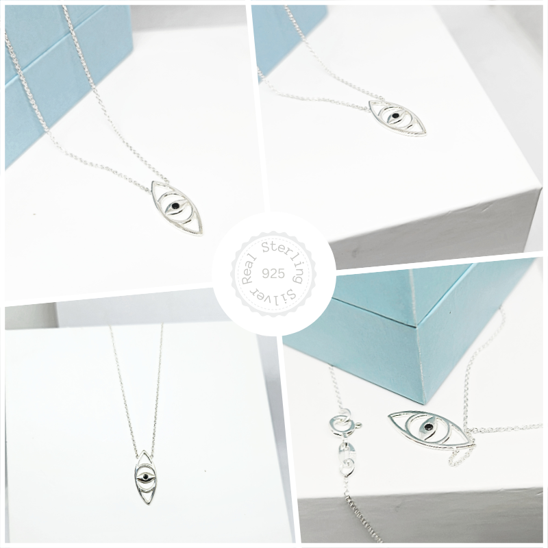 Premium Evil Eye 925 Sterling Silver Pendent with Chain