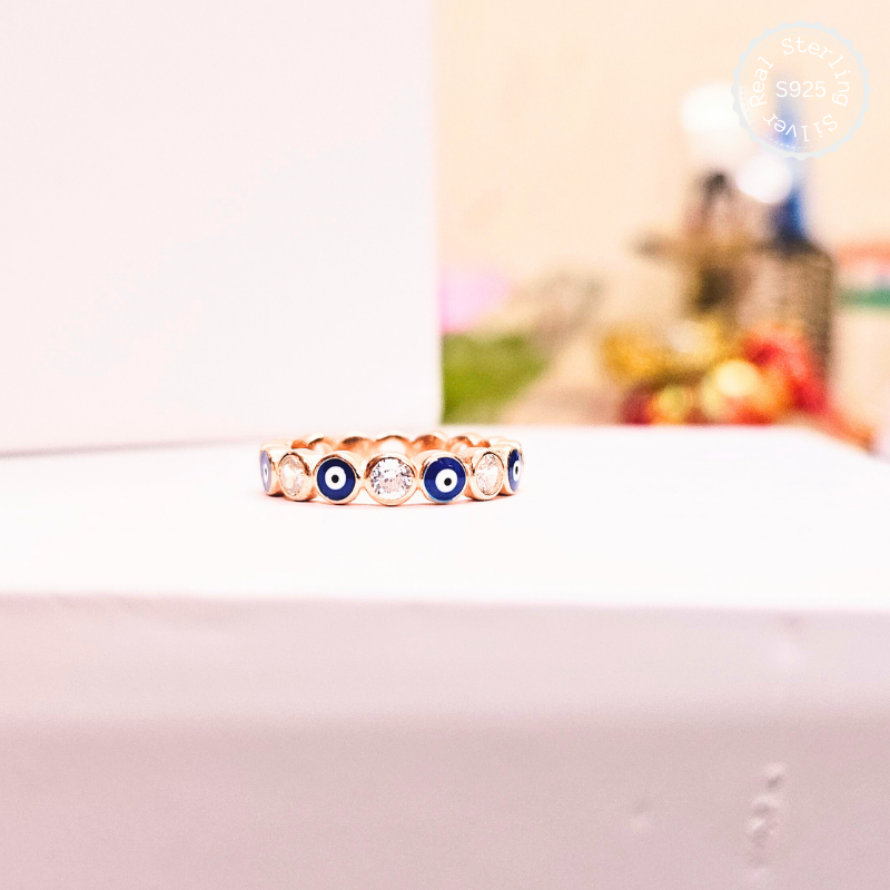 Premium 925 Silver Tiny Evil Eye Ring