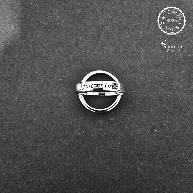 Silver Forever Love Couple Band – alternate view