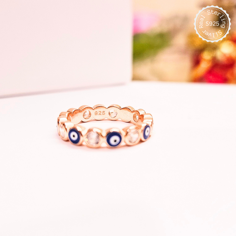 Premium 925 Silver Tiny Evil Eye Ring