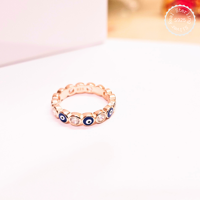 Premium 925 Silver Tiny Evil Eye Ring
