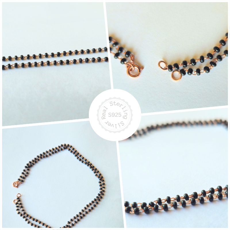 925 Silver Mangalsutra Chain Rose Gold