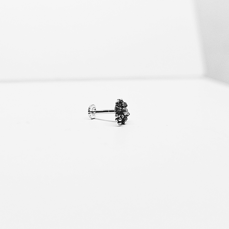Premium 925 Silver Oxidized Nose Pin – alternate view