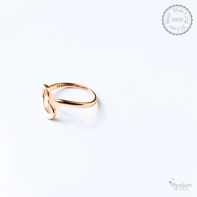 Silver Heart Ring Rose Gold – alternate view