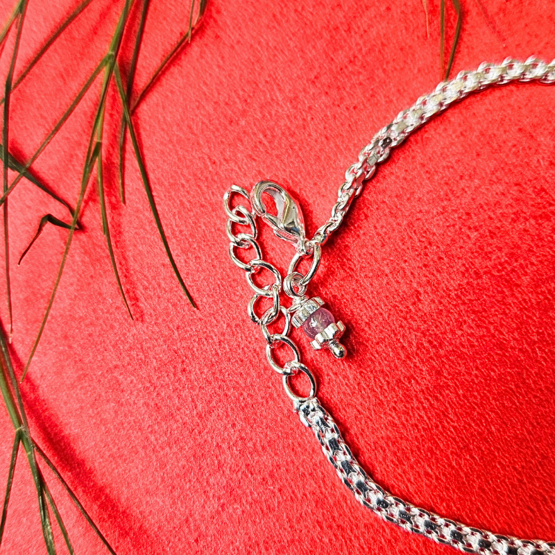 Silver Chain Rakhi with Shree Letter in Hindi