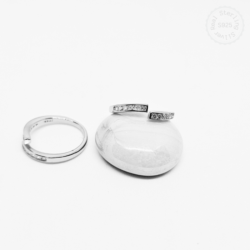 Simple CZ 925 Silver Adjustable Toe Rings