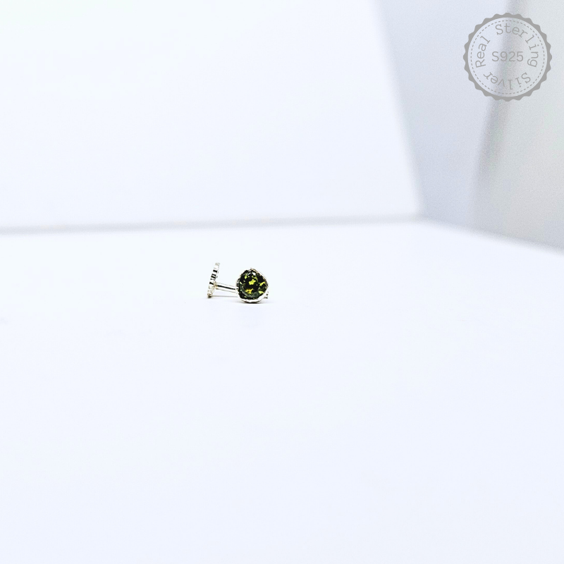 925 Silver Multicolour Single Stone Nose Pin – alternate view