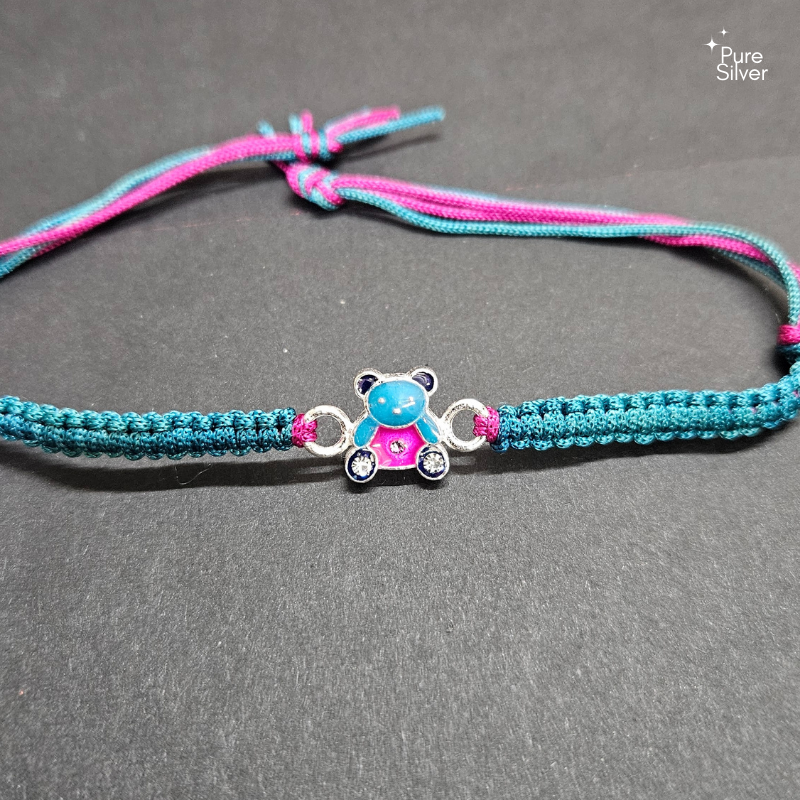 Teddy Kids Silver Rakhi