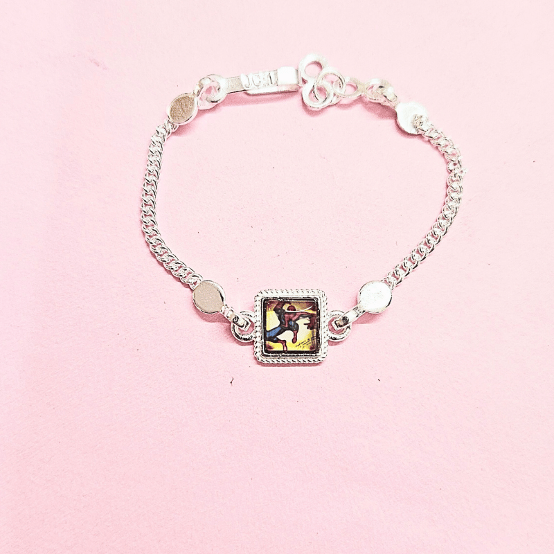 Spider man Kids Silver Rakhi with Chain