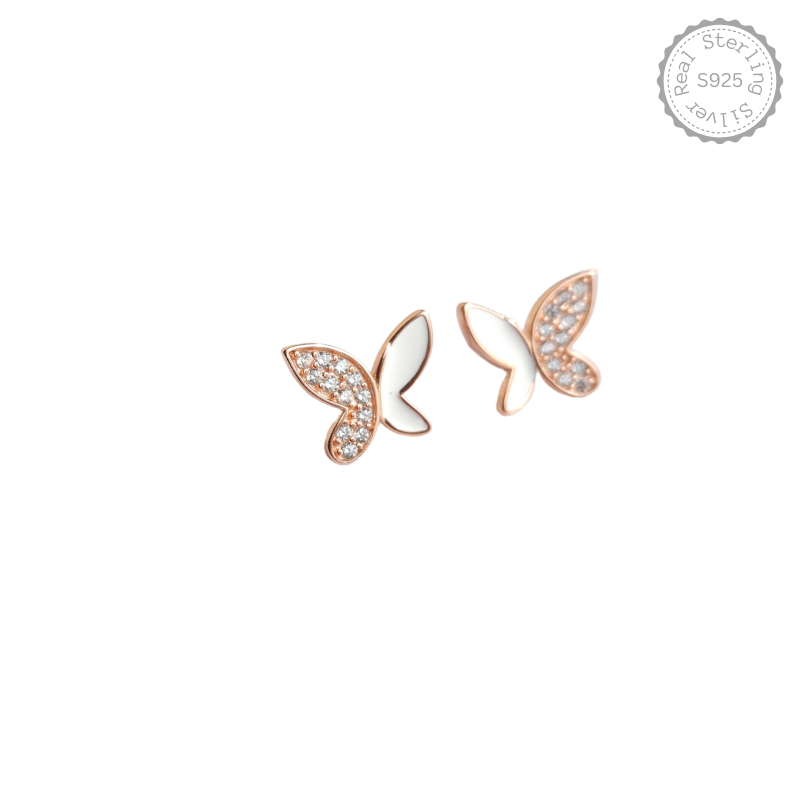 Beautiful Butterfly with CZ 925 Silver Earrings