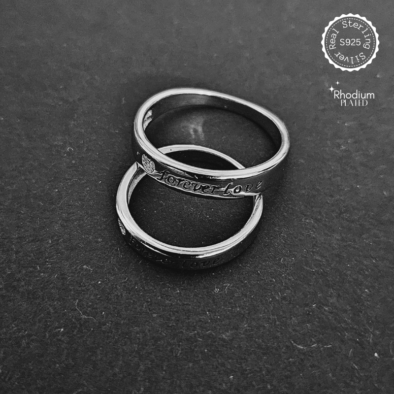 Silver Forever Love Couple Band