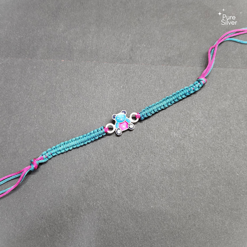 Teddy Kids Silver Rakhi