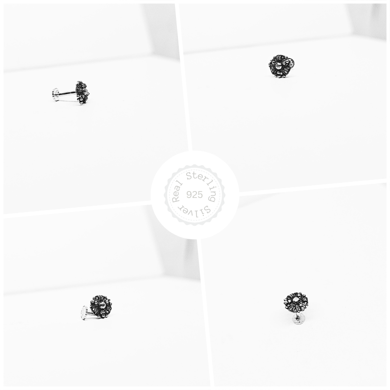 Premium 925 Silver Oxidized Nose Pin