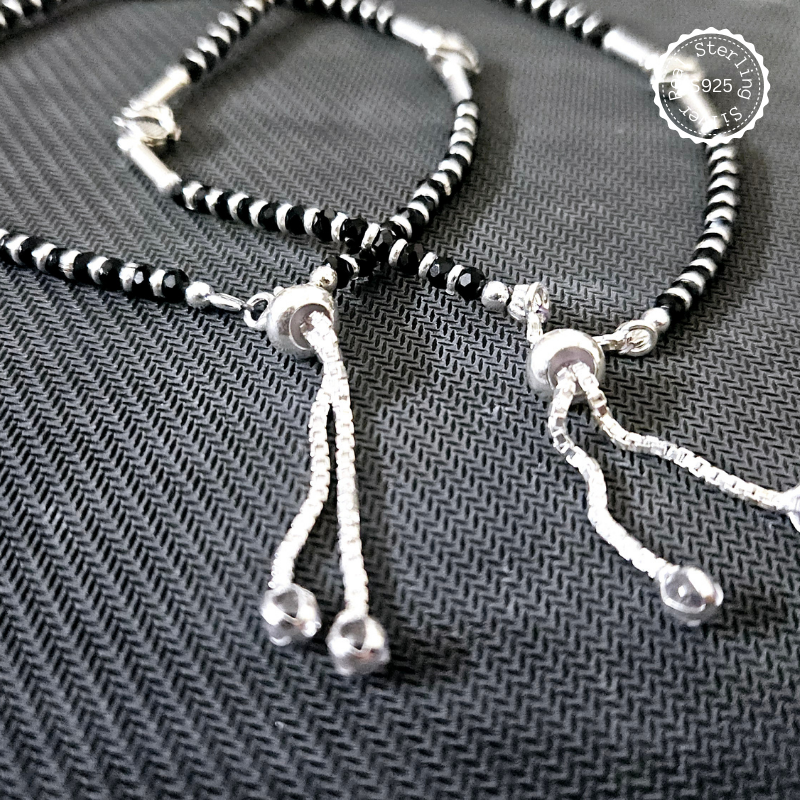 Fine Silver Oxidized Leaf Nazariya Anklet