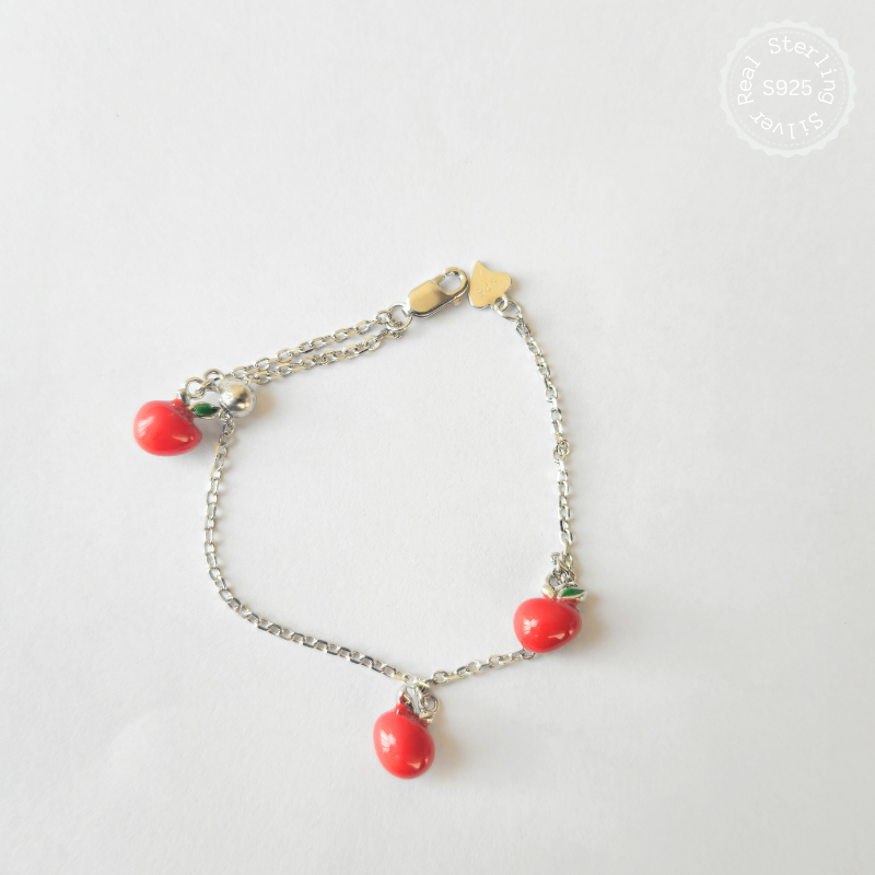 925 Silver Baby Apple Bracelet