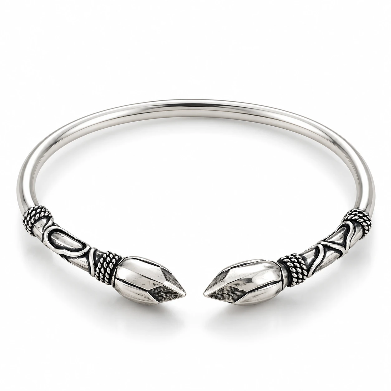 Oxidised Silver Flower Buds Bracelet