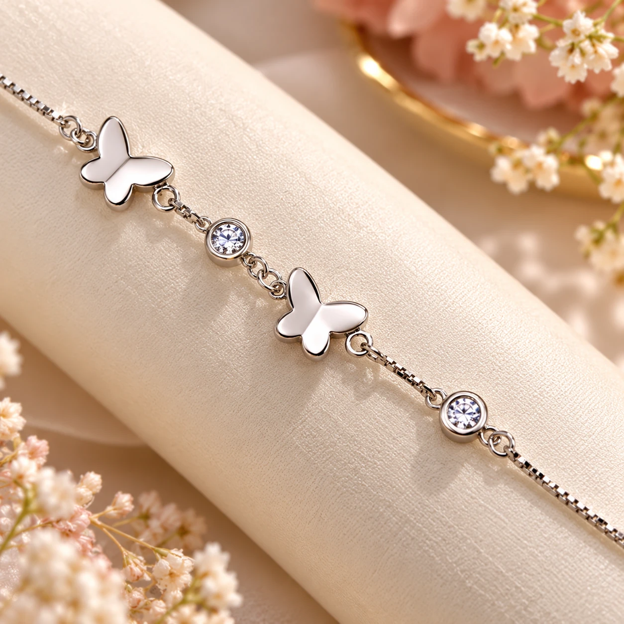 925 Sterling Silver Butterfly Bracelet for Women | Silvra  Meta Description – alternate view