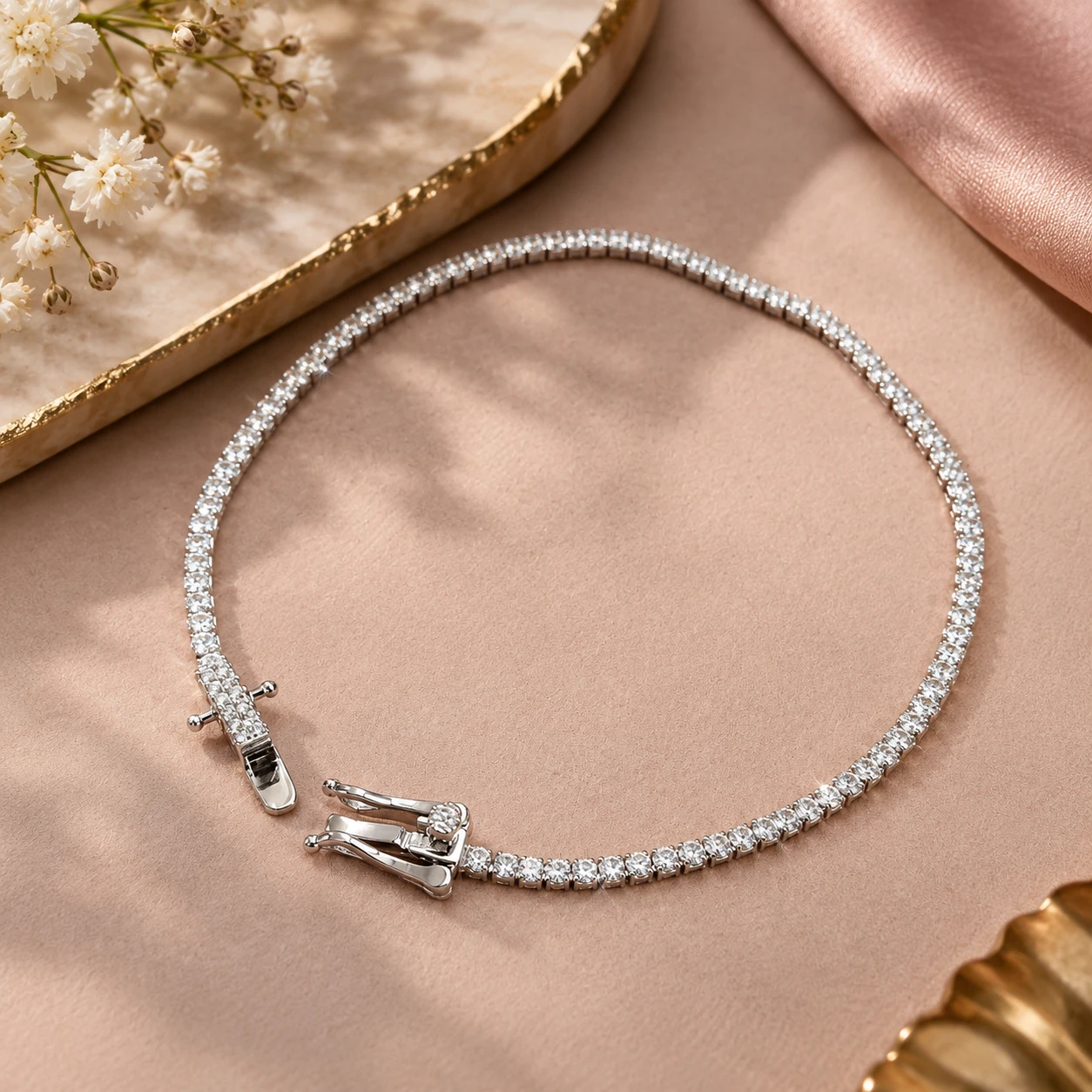 elegant silver tennis bracelet from Silvra – alternate view