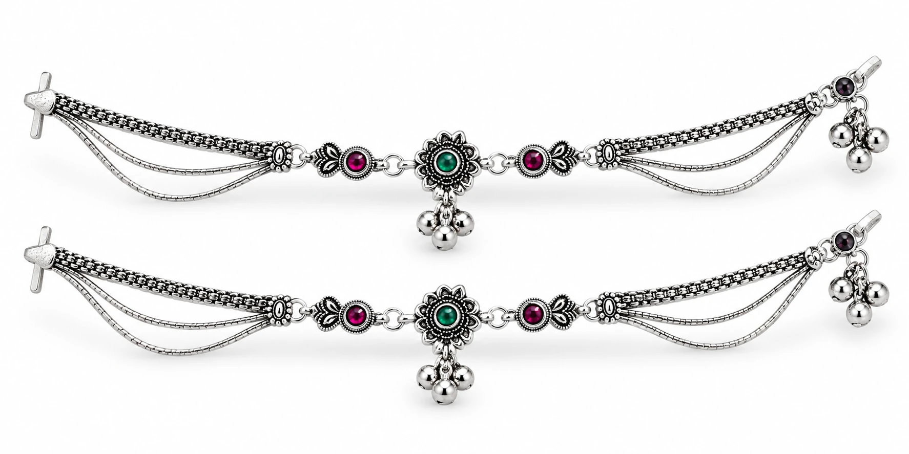 Traditional Silver Payal | Designer Indian Anklet | Silvra