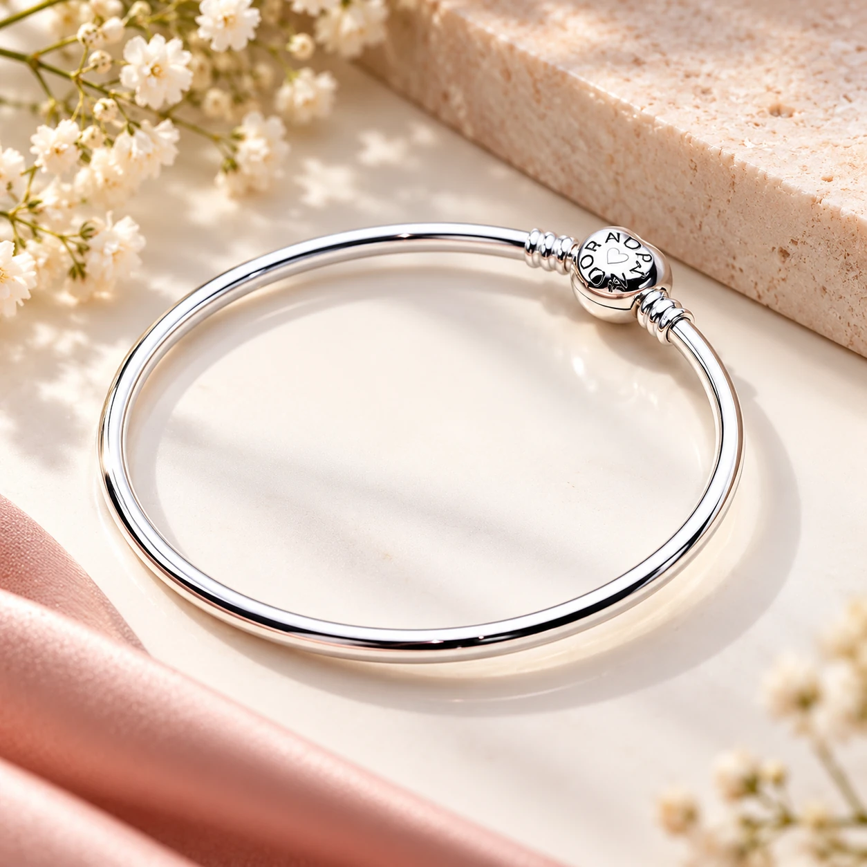 Oxidised Silver Heart Lock Pandora Bracelet