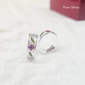 Fine Silver Floral Toe rings