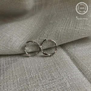 Twisted Circle 925 Sterling Silver Hoop Earrings